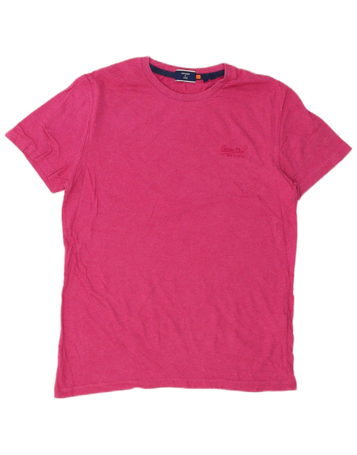 Superdry Herren T-Shirt-Oberteil aus mittelrosa Baumwolle