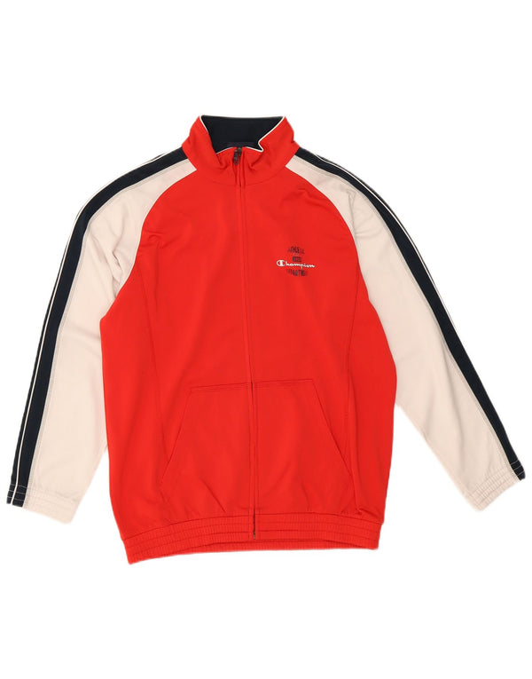 Champion Jungen-Trainingsanzug-Top-Jacke, 11–12 Jahre, Größe L, Rot, Farbblock