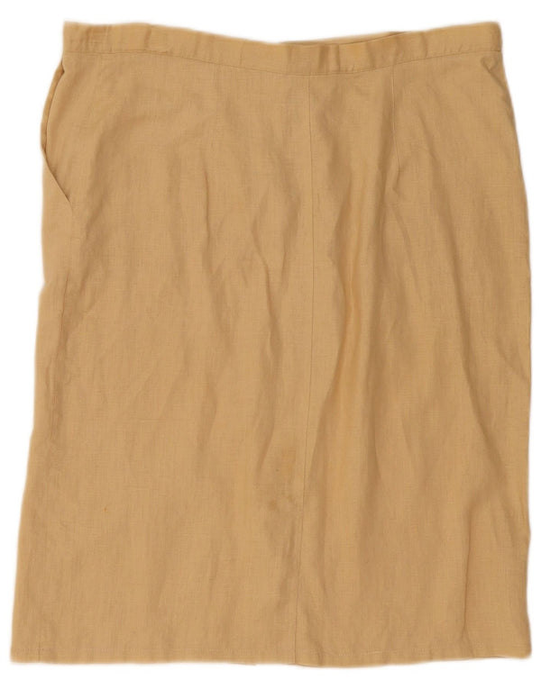ELENA MIRO Gerader Damenrock UK 14 Large W38 Beige Leinen