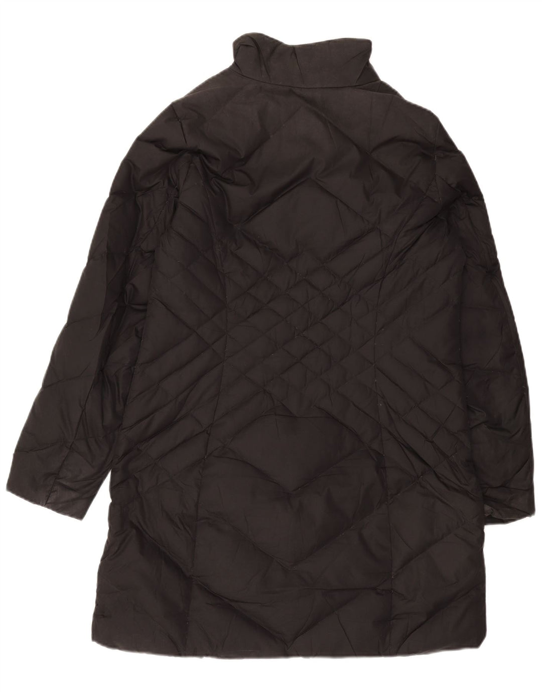 EDDIE BAUER Damen Wattierter Mantel UK 14 Medium Schwarz Polyester