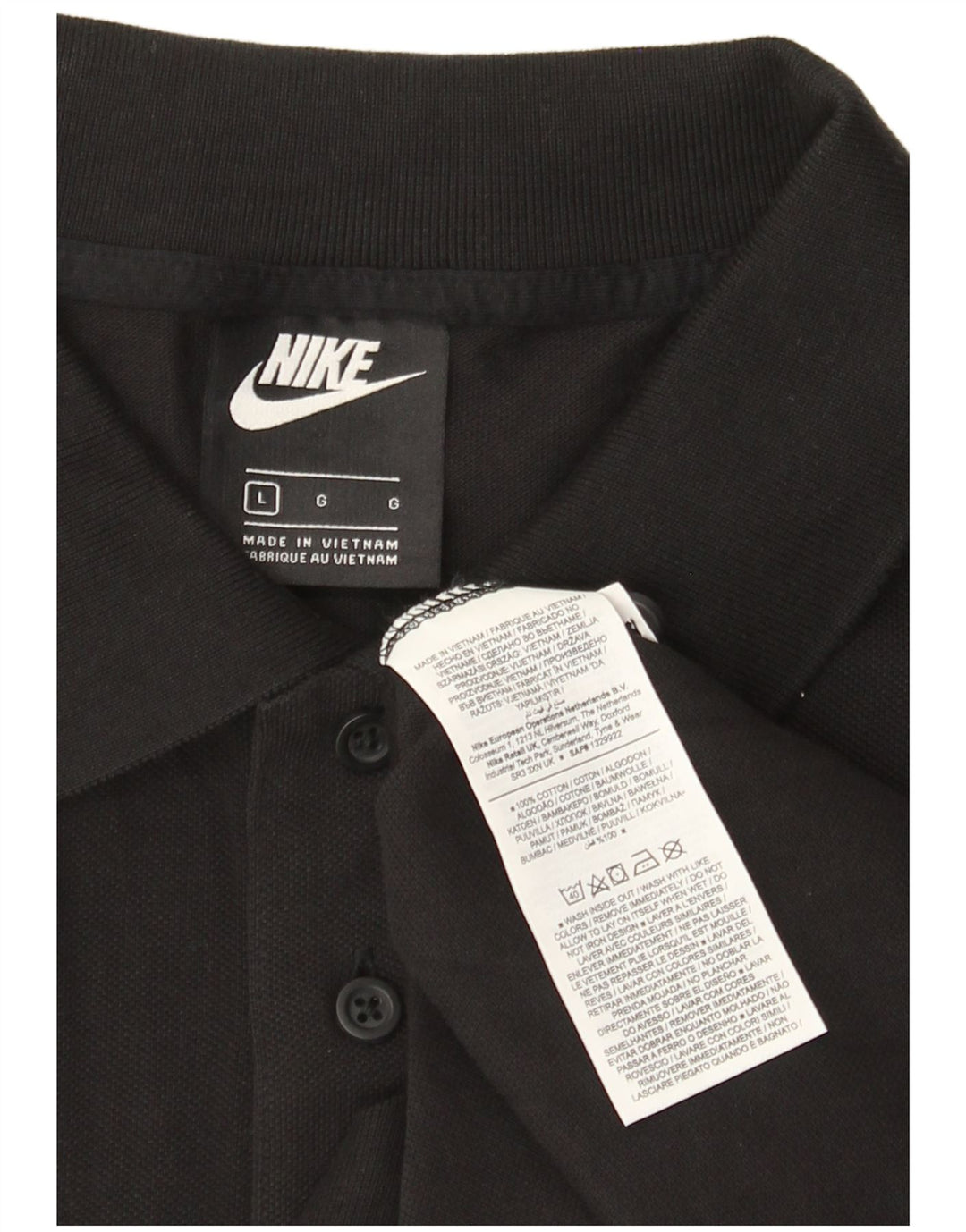 Nike Herren-Poloshirt, groß, aus schwarzer Baumwolle
