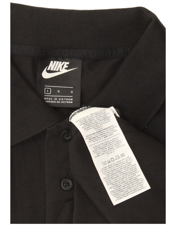 Nike Herren-Poloshirt, groß, aus schwarzer Baumwolle