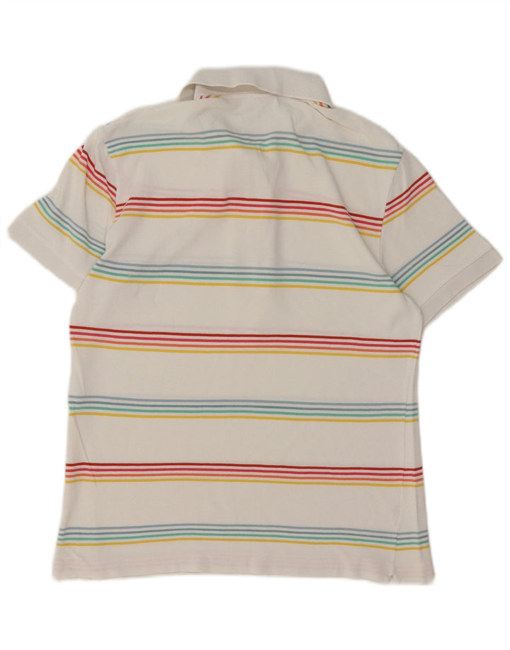 LACOSTE Herren-Poloshirt, Größe 4, mittelweiß, gestreift, Baumwolle