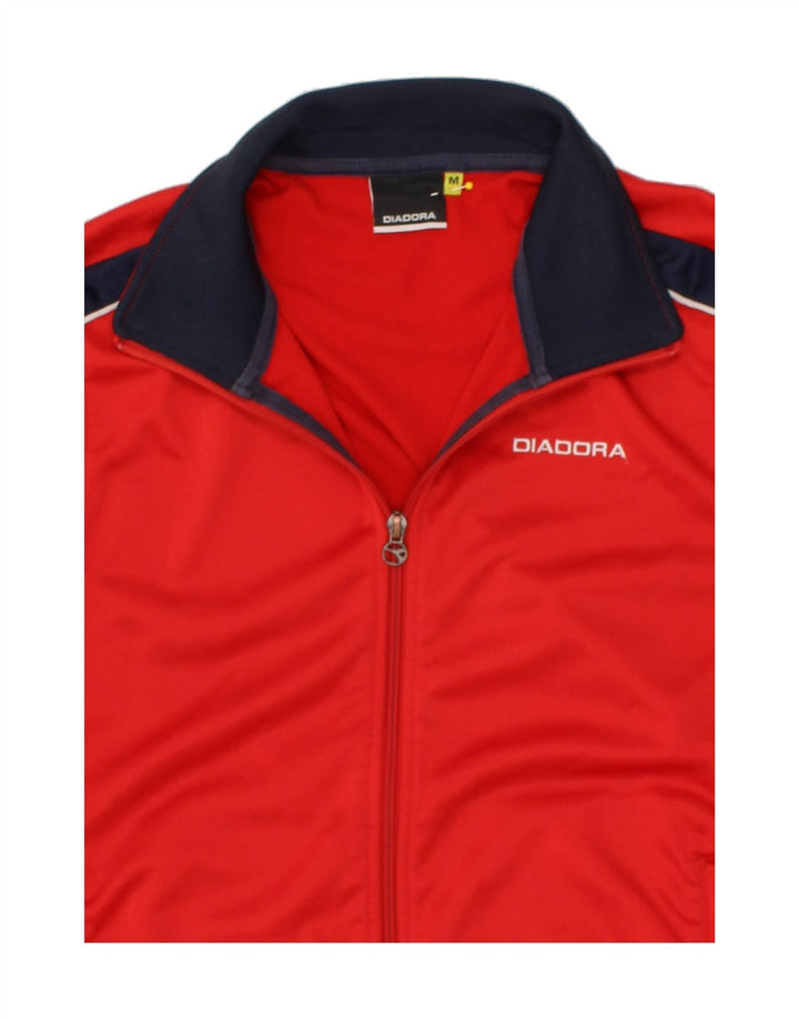 DIADORA Womens Tracksuit Top Jacket UK 14 Medium Red Colourblock Polyester Vintage Diadora and Second-Hand Diadora from Messina Hembry 