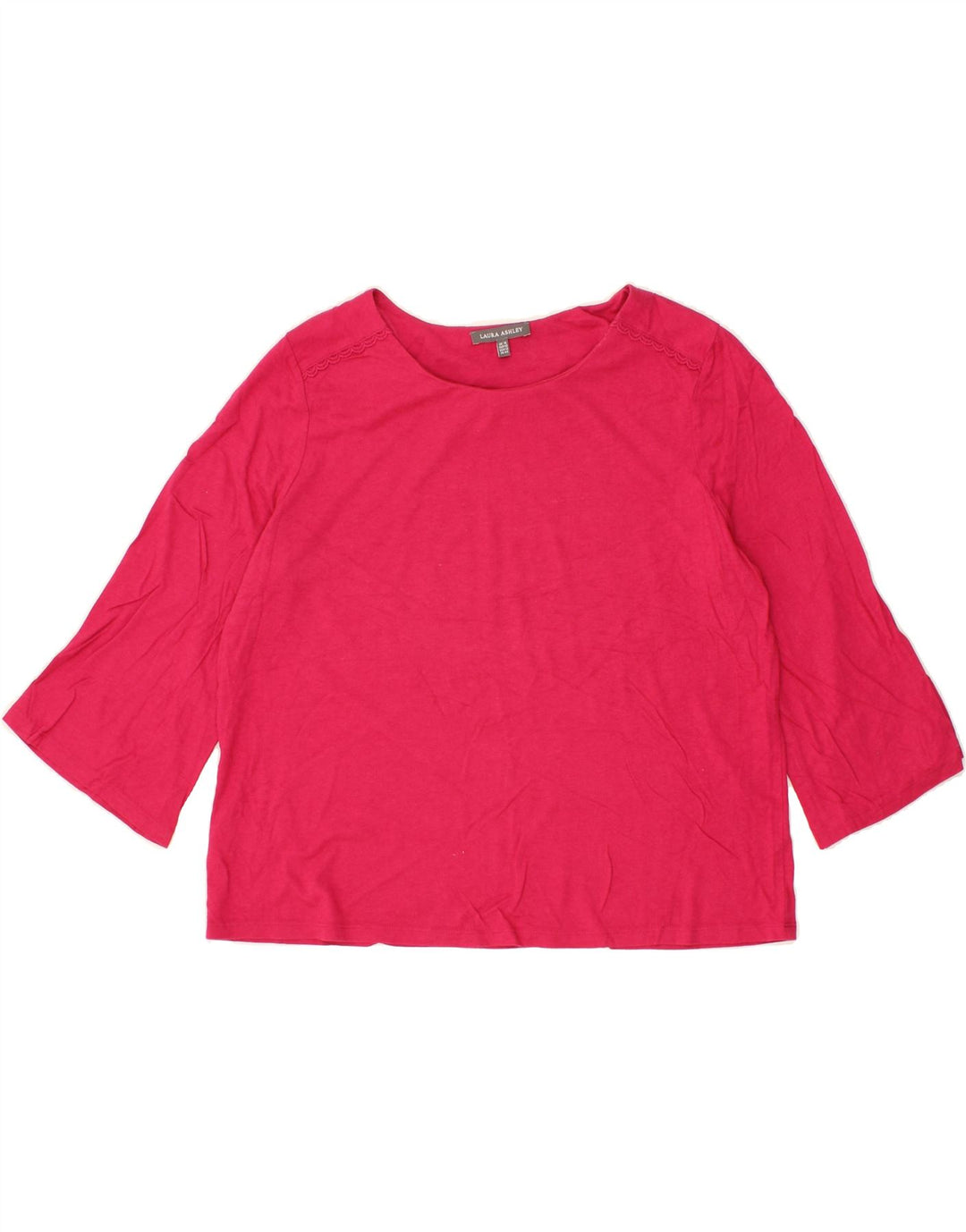 LAURA ASHLEY Womens Top 3/4 Sleeve UK 16 Large Pink Modal Vintage Laura Ashley and Second-Hand Laura Ashley from Messina Hembry 