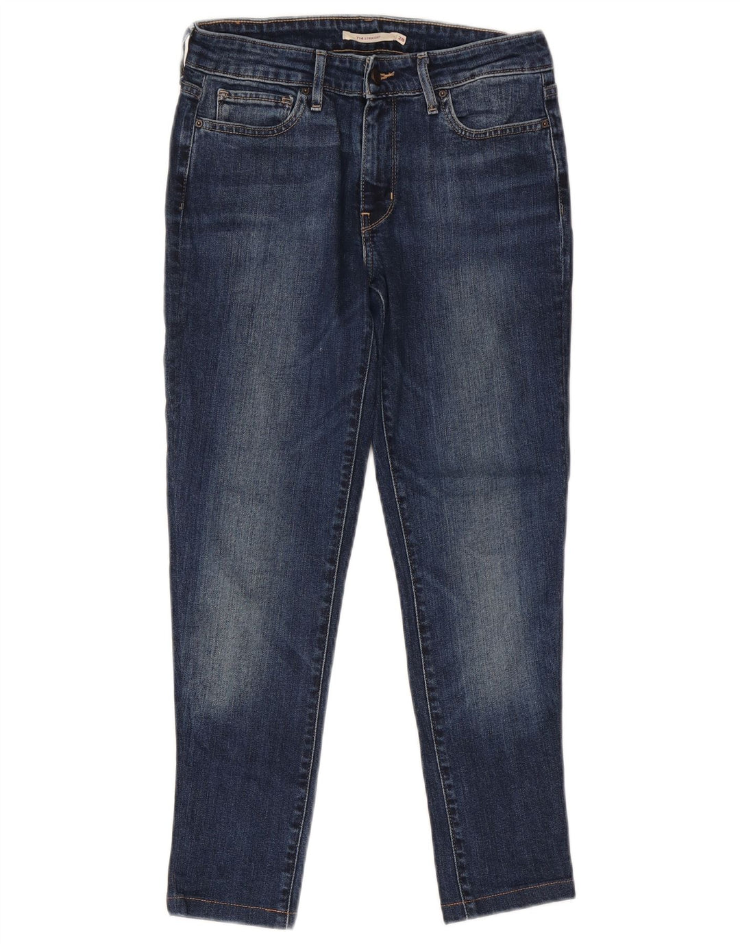 Levi's Damen 714 Straight Jeans W28 L26 Marineblaue Baumwolle