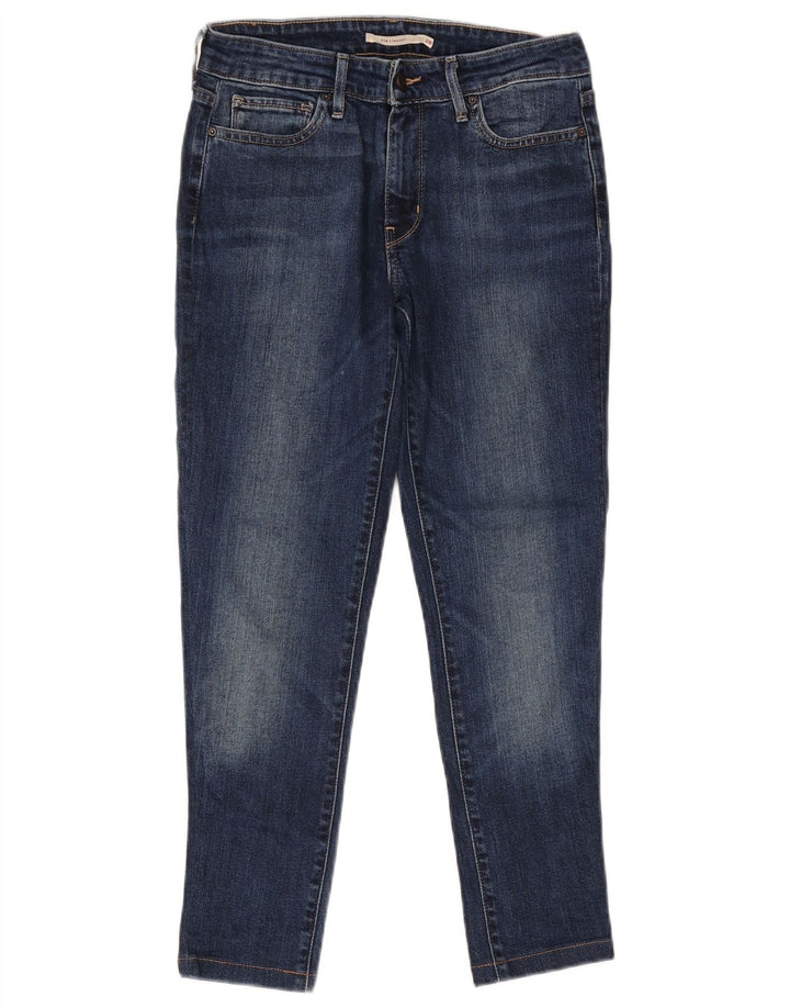 Levi's Damen 714 Straight Jeans W28 L26 Marineblaue Baumwolle