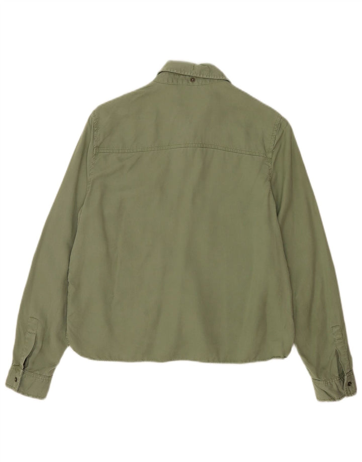 Zara Damen Militärhemd UK 10 Small Grün