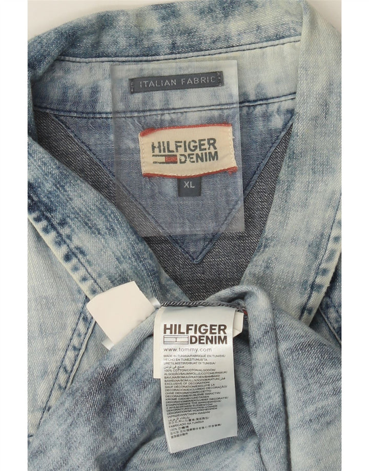 Tommy Hilfiger Herren Jeanshemd XL, blaue Baumwolle