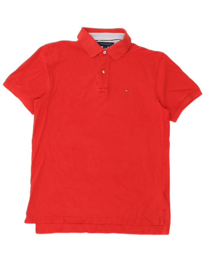 Tommy Hilfiger Herren-Poloshirt aus mittelroter Baumwolle