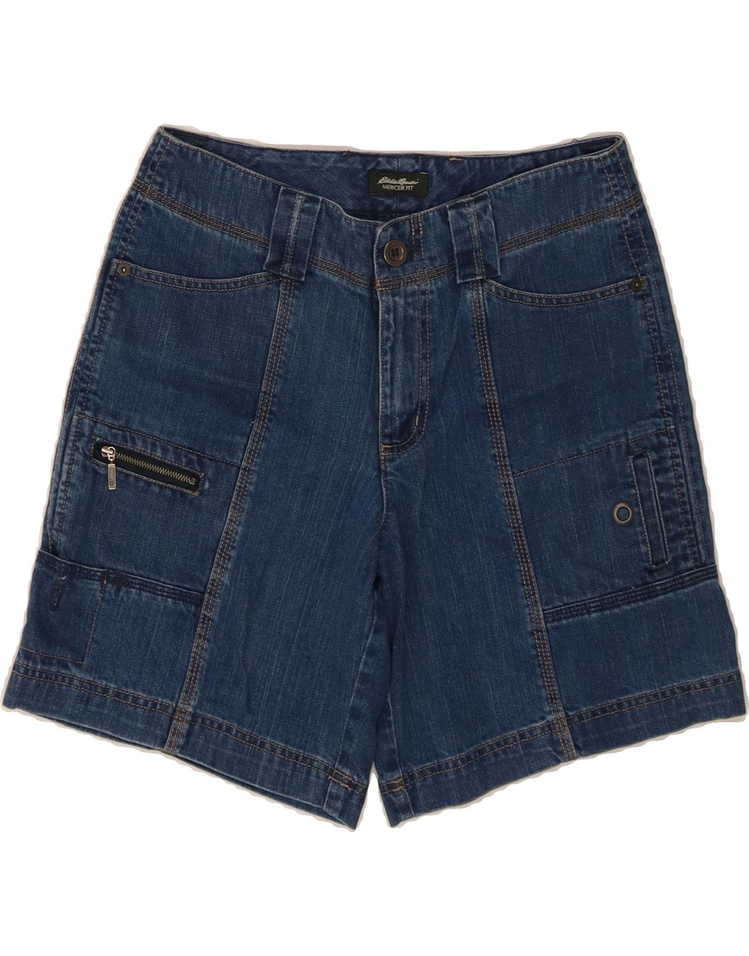 EDDIE BAUER Womens Mercer Fit Cargo Denim Shorts US 6 Medium W30  Blue Vintage Eddie Bauer and Second-Hand Eddie Bauer from Messina Hembry 