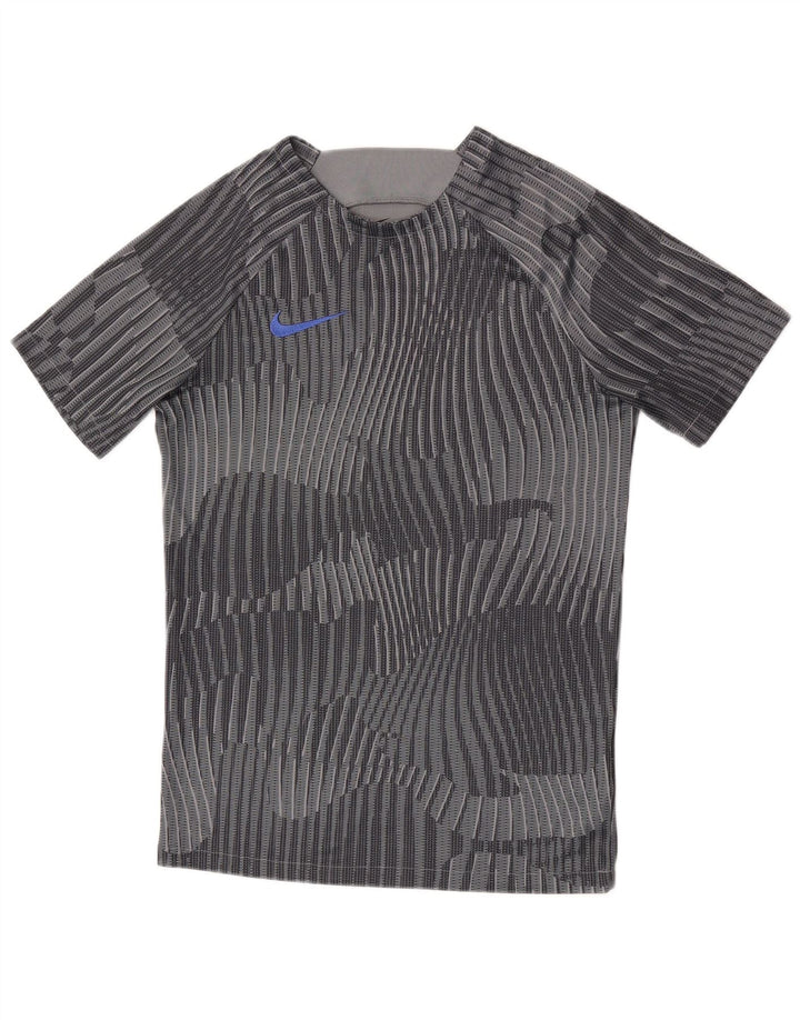 Nike Herren-T-Shirt mit Dri-Fit-Grafik, Größe S, graues Camouflage-Polyester