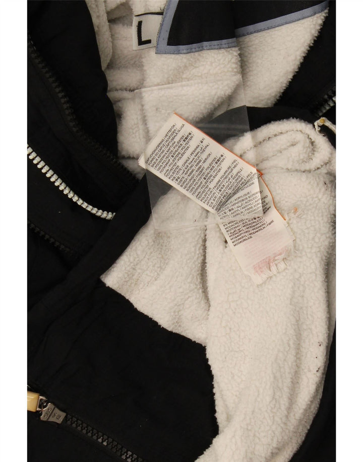 Superdry Damen-Windbreakerjacke mit Kapuze, UK 16, Größe L, Schwarz, Polyester