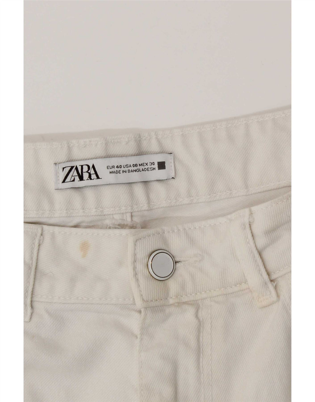 Zara Damen High Rise Wide Leg Jeans EU 40 Medium W30 L29 Weiß