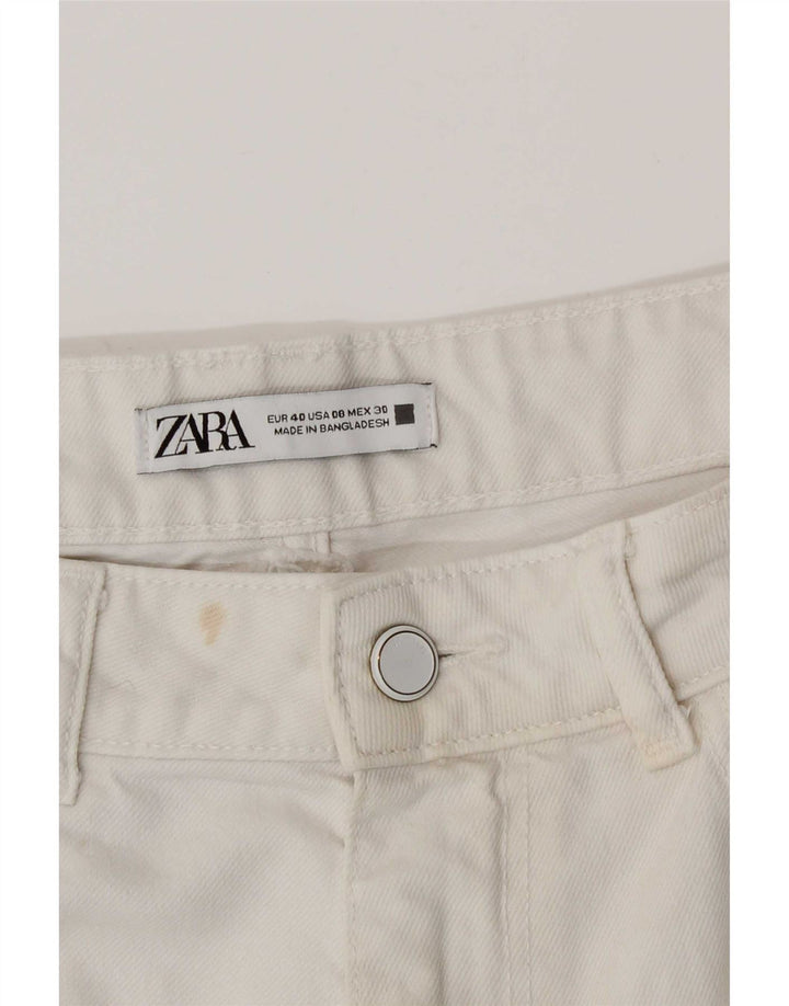 Zara Damen High Rise Wide Leg Jeans EU 40 Medium W30 L29 Weiß