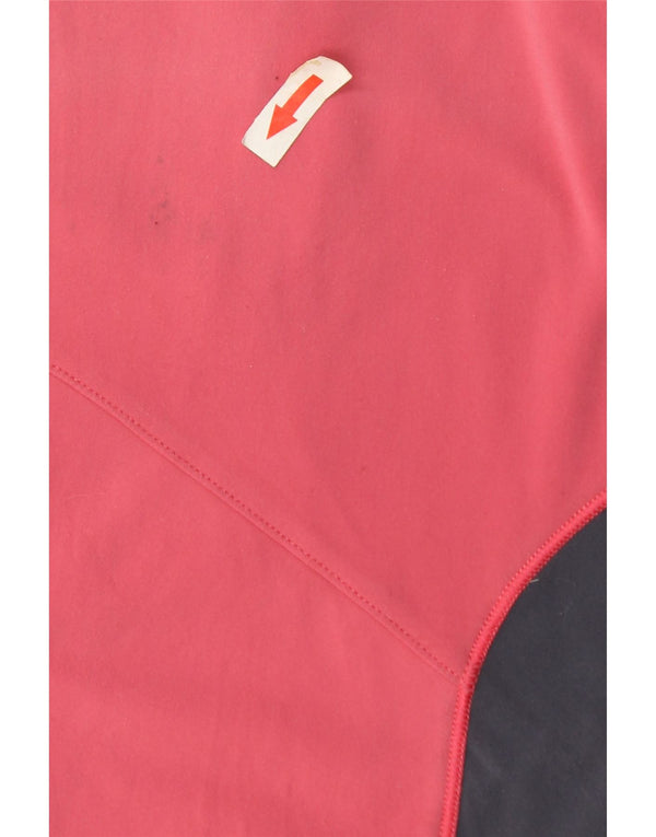 Adidas Damen Kapuzenpullover UK 12 Mittelrosa Colourblock Nylon