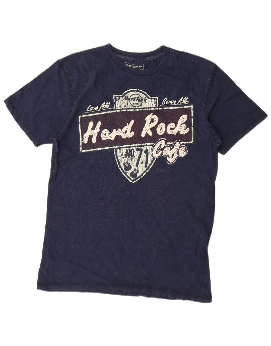 Hard Rock Cafe Herren-T-Shirt mit Grafik, mittlere Marineblau-Baumwolle