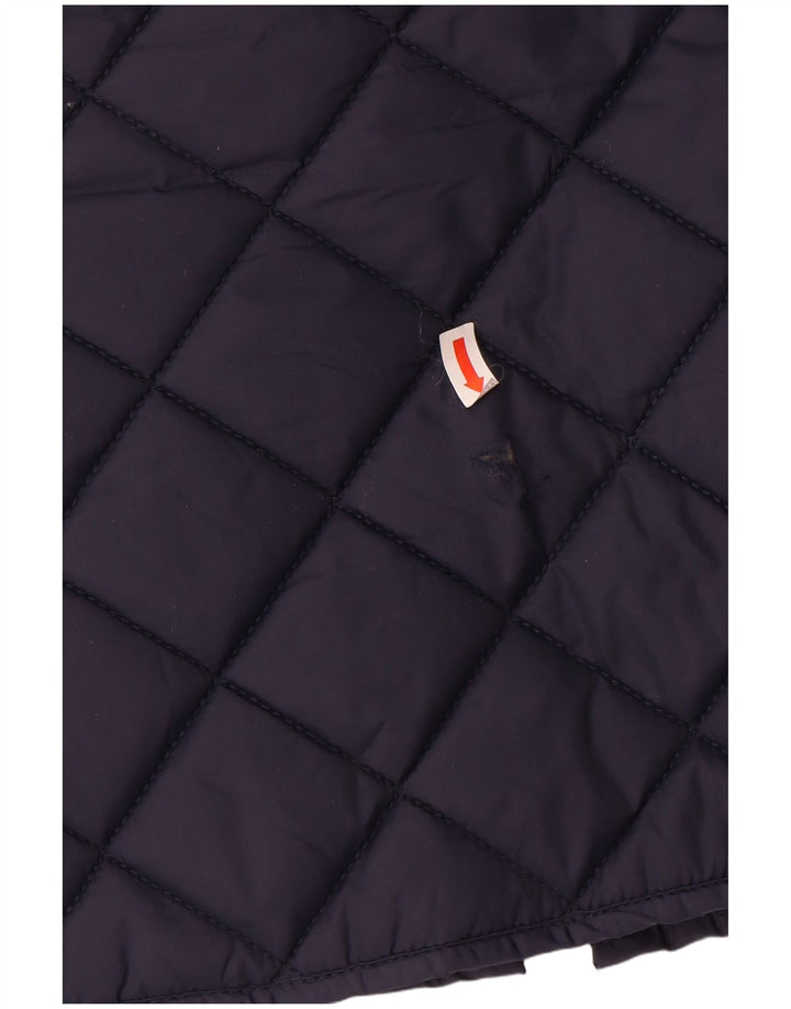 JOULES Womens Quilted Gilet UK 12 Medium Navy Blue Polyamide
