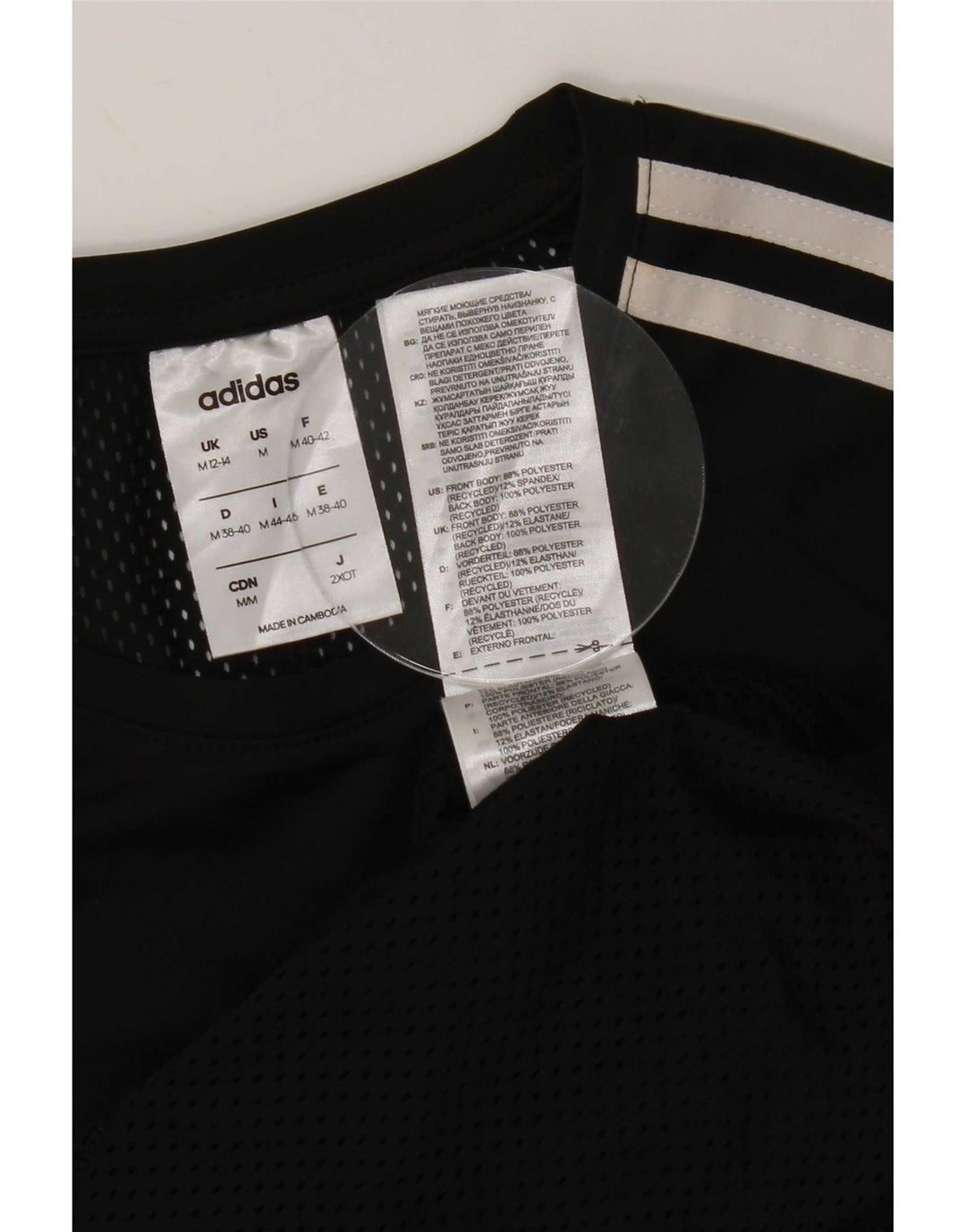Adidas Damen Climalite T-Shirt Top UK 12/14 Medium Schwarz Polyester