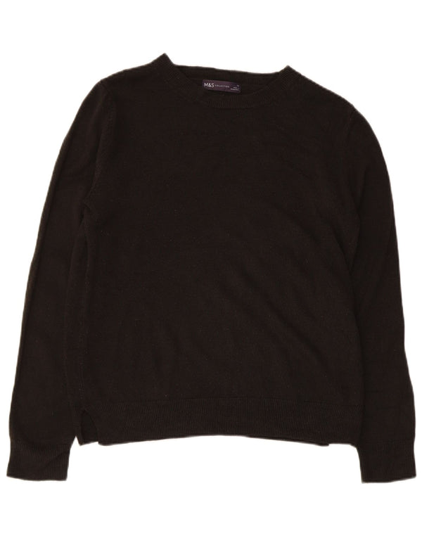 Marks & Spencer Damen-Pullover mit U-Boot-Ausschnitt, Gr. 10, Small, Braun, Acryl