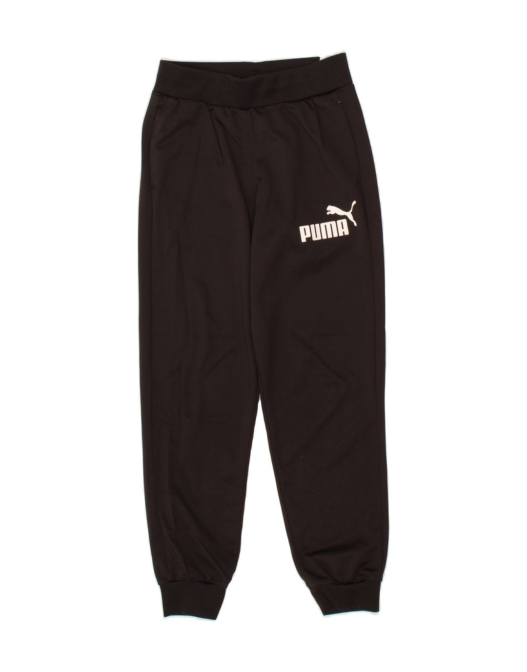 PUMA Boys Graphic Tracksuit Trousers Joggers 11-12 Years  Black Polyester Vintage Puma and Second-Hand Puma from Messina Hembry 