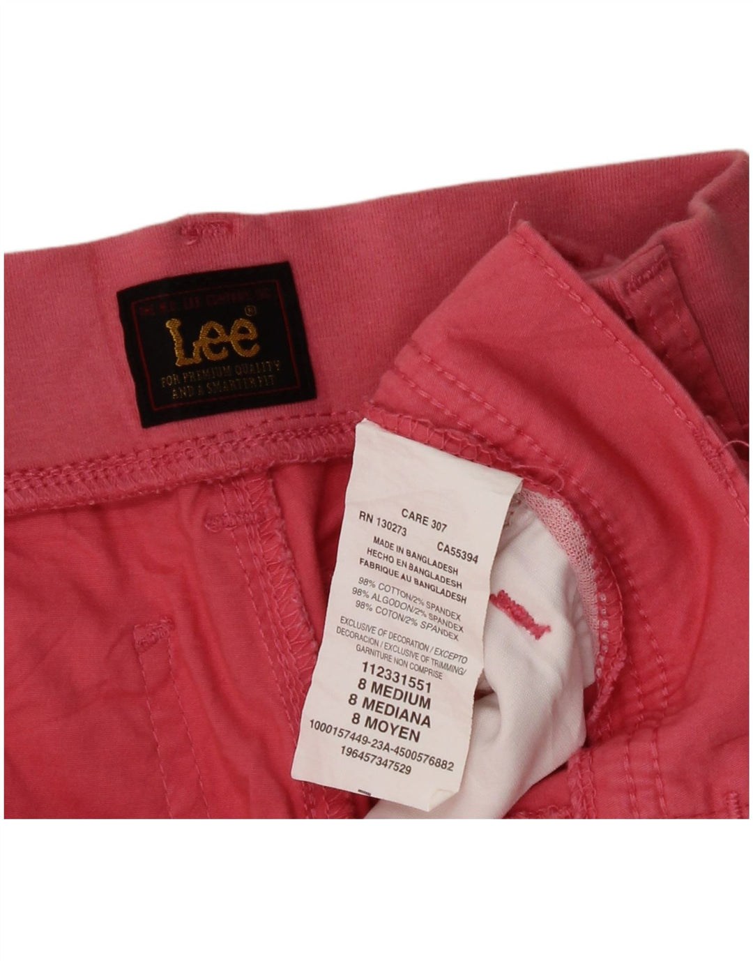 Lee Damen Cargoshorts US 8 Medium W28 Rosa Baumwolle