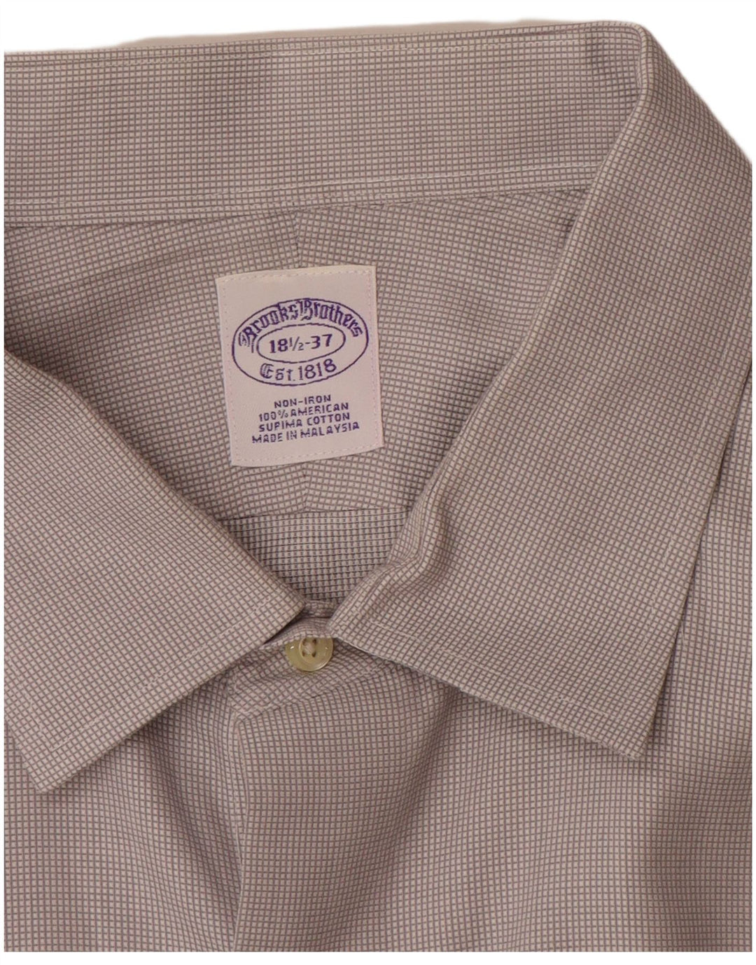 Brooks Brothers Herrenhemd, Größe 18 1/2 2XL, graue Baumwolle