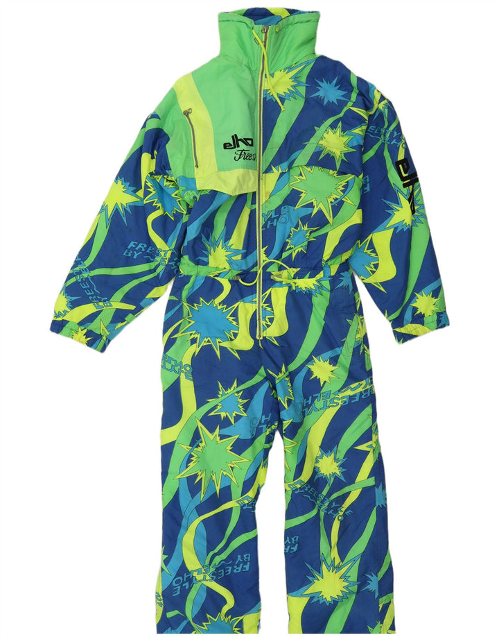 Elho Herren-Skioverall mit Grafik, groß, blau, geometrisch