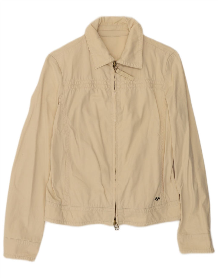 Burberry Damen Bomberjacke UK 14 Mittelbeige Baumwolle