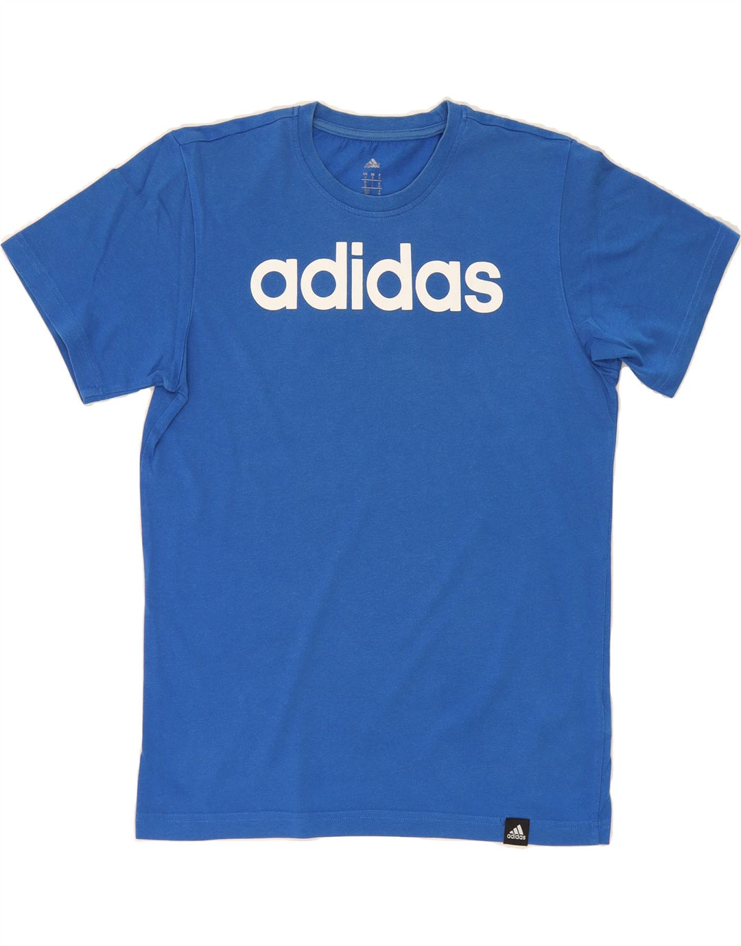 ADIDAS Mens Graphic T-Shirt Top Small Blue Cotton Vintage Adidas and Second-Hand Adidas from Messina Hembry 