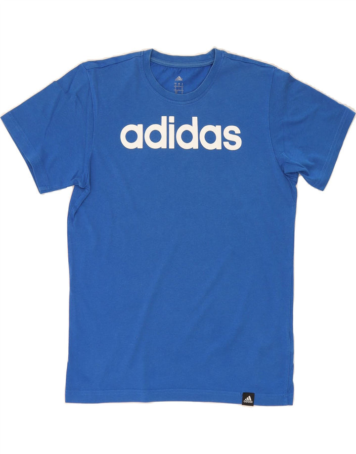 ADIDAS Mens Graphic T-Shirt Top Small Blue Cotton Vintage Adidas and Second-Hand Adidas from Messina Hembry 