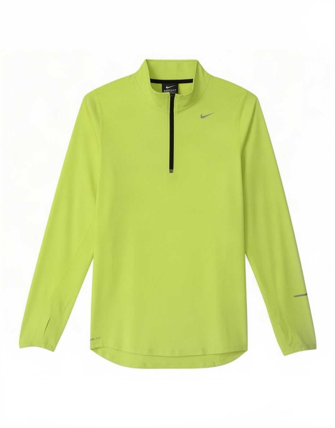 Nike Herren Dri Fit Zip Neck Top Langarm Klein Gelb Polyester