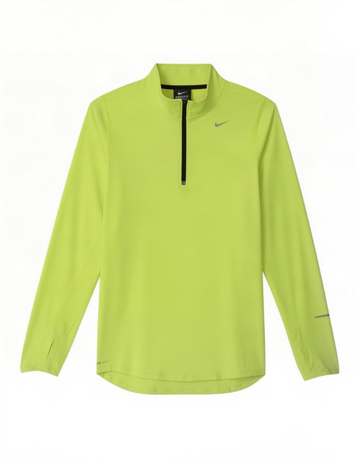 Nike Herren Dri Fit Zip Neck Top Langarm Klein Gelb Polyester