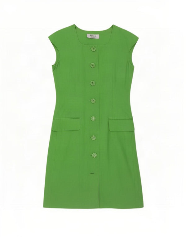 Marella Damen-Hemdkleid mit kurzen Ärmeln, UK 12, mittelgrünes Leinen