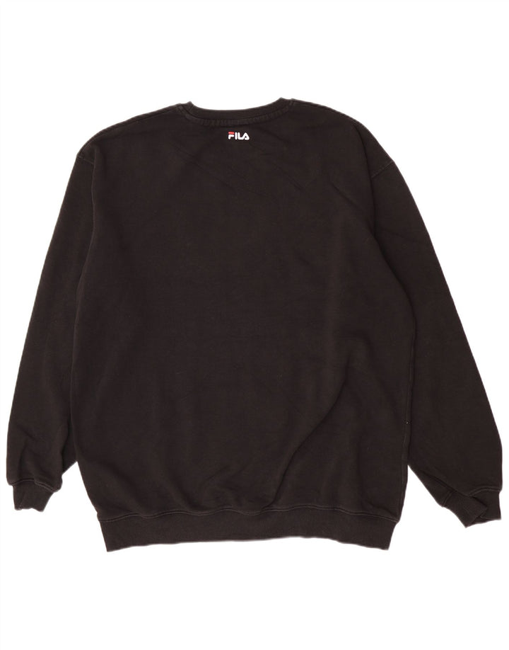 Fila Herren-Sweatshirt mit Grafik, groß, aus schwarzer Baumwolle