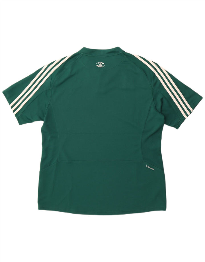 Adidas Herren Climacool T-Shirt Top 2XL Grün gestreift Polyester