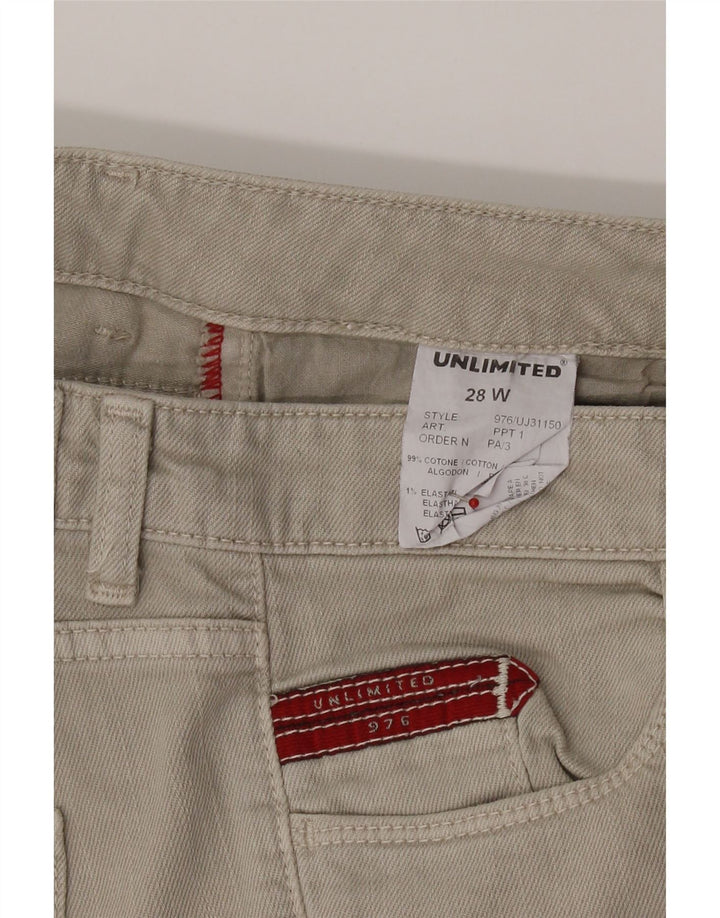 UNLIMITED Womens Slim Jeans W28 L32 Beige Cotton Vintage Unlimited and Second-Hand Unlimited from Messina Hembry 