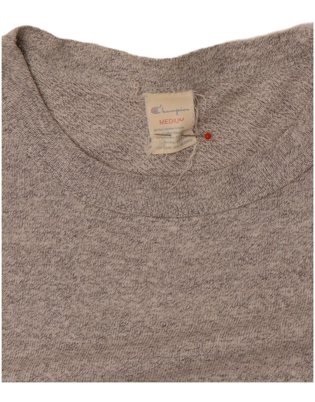 Champion Womens Graphic T-Shirt Top UK 14 Mittelgraue Baumwolle