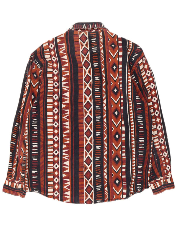 Rifle Mens Shirt Small Brown Striped Cotton