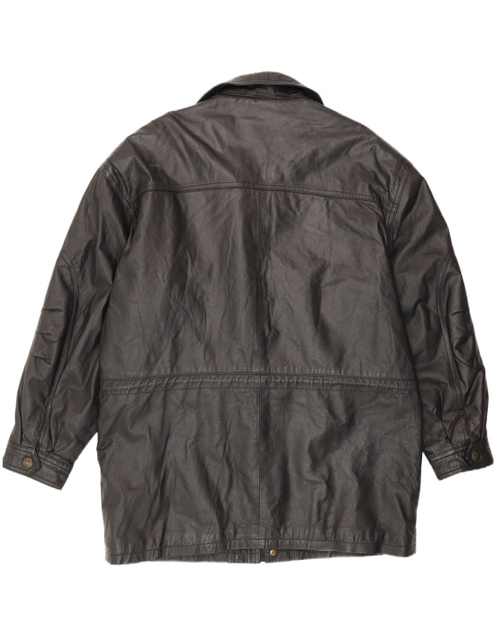 Front Line Herren Ledermantel UK 44 2XL Schwarz