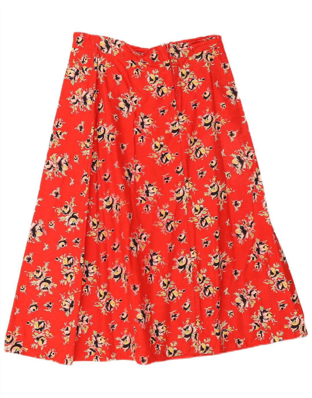 Vintage Damen A-Linie Rock W26 Kleines rotes Blumenmuster