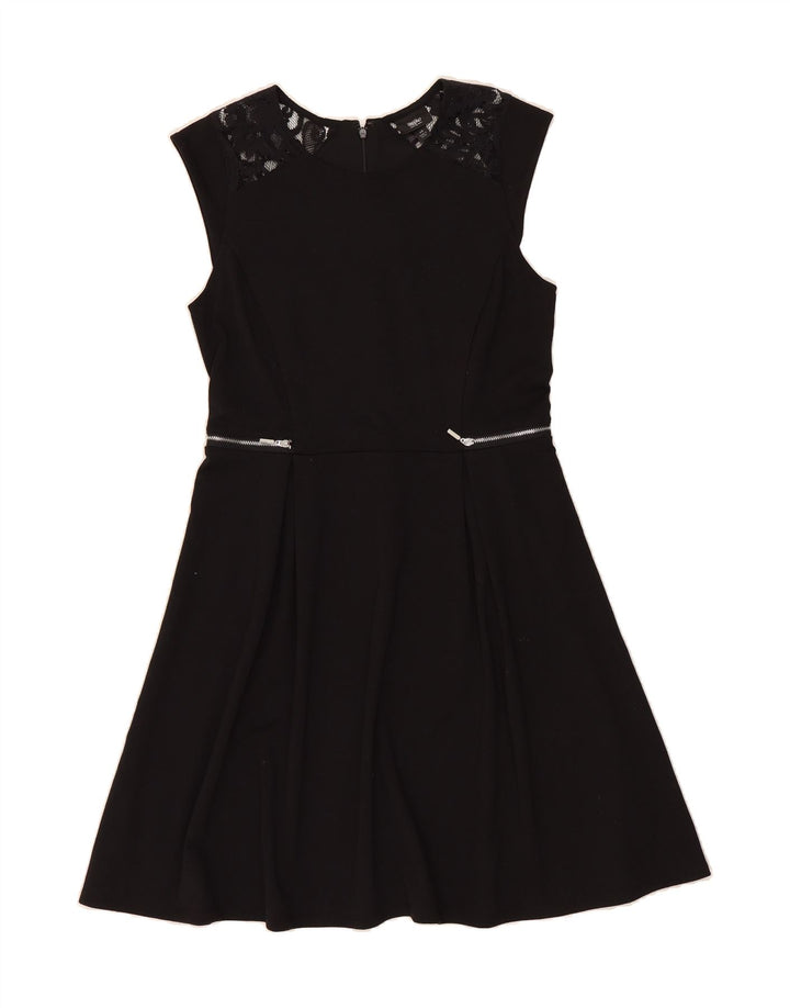 MOSSIMO Womens Sleeveless A-Line Dress UK 14 Large Black Polyester Vintage Mossimo and Second-Hand Mossimo from Messina Hembry 