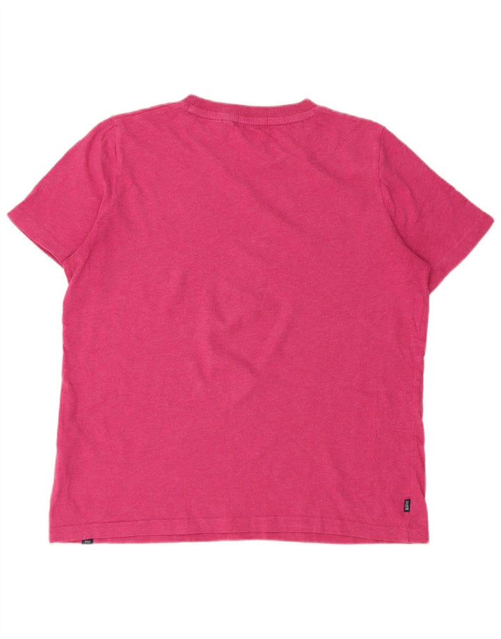 Superdry Damen Übergroßes T-Shirt-Oberteil UK 8 Small Rosa Baumwolle