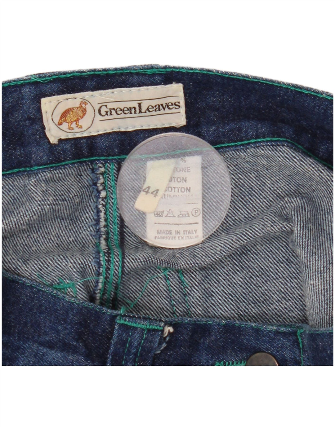 GREEN LEAVES Damen Jeansrock IT 44 Medium W26 Blaue Baumwolle