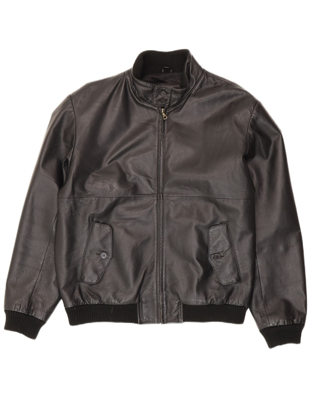 Vintage Herren Lederjacke IT 54 2XL Schwarzes Leder