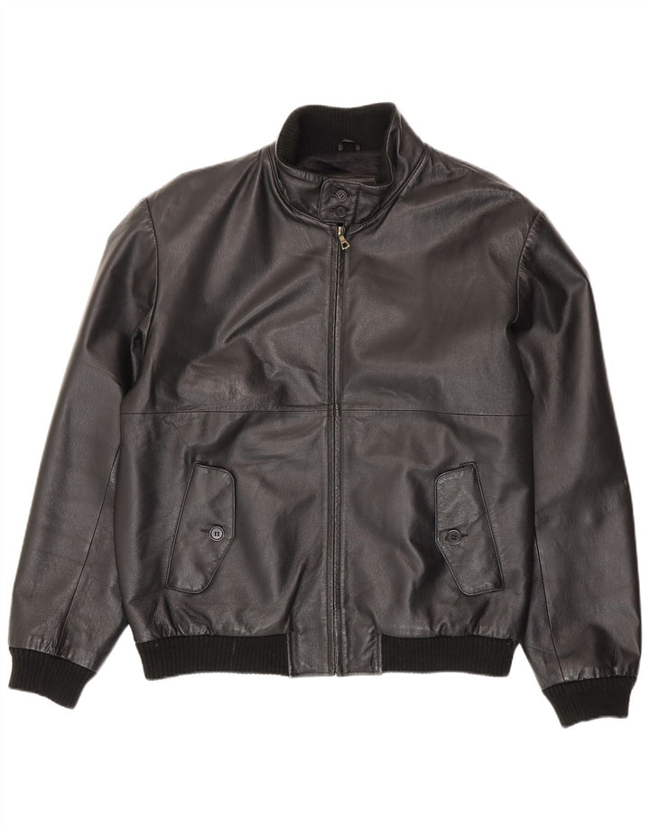 Vintage Herren Lederjacke IT 54 2XL Schwarzes Leder