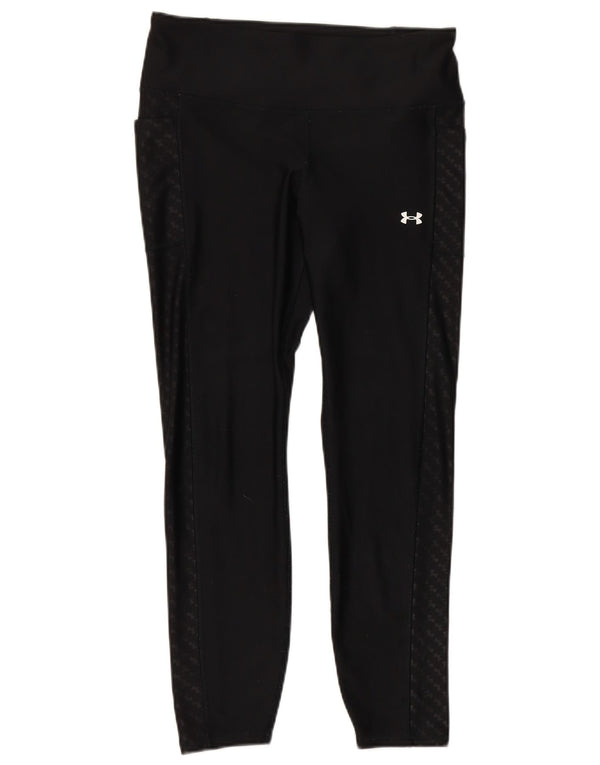 UNDER ARMOUR Womens Leggings Large Black Polyester