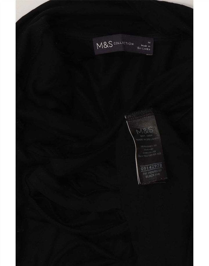 Marks & Spencer Damen-Blusenoberteil UK 14 Large Marineblaue Viskose