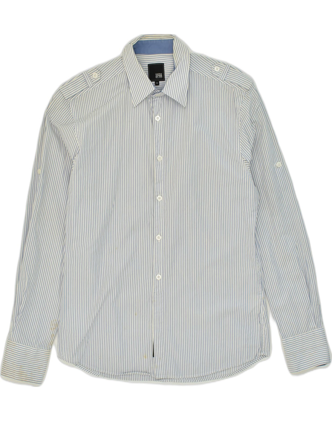 JACK & JONES Mens Shirt Medium Grey Pinstripe Cotton | Vintage Jack & Jones | Thrift | Second-Hand Jack & Jones | Used Clothing | Messina Hembry 