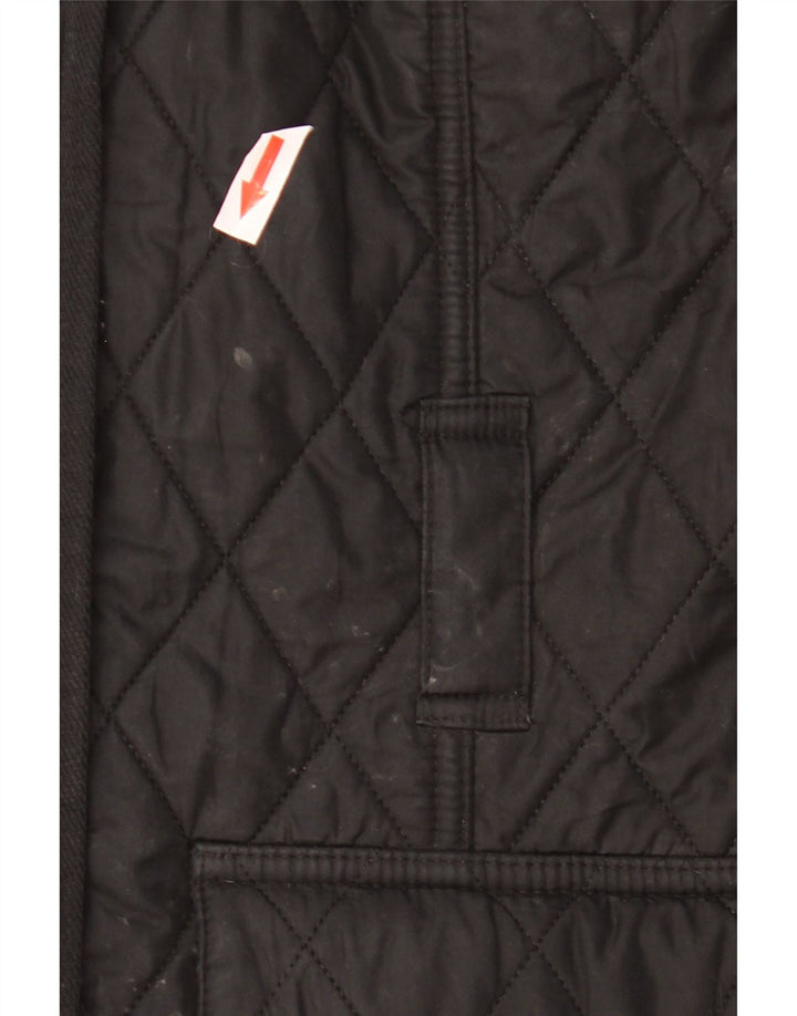 Barbour Damen Militär-Steppjacke UK 14 Large Schwarz Polyester